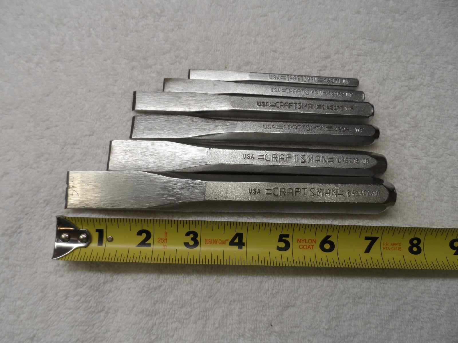 Craftsman Chisel Set, made in USA, PN 42971 to 42976 – 6 pcs (vintage)