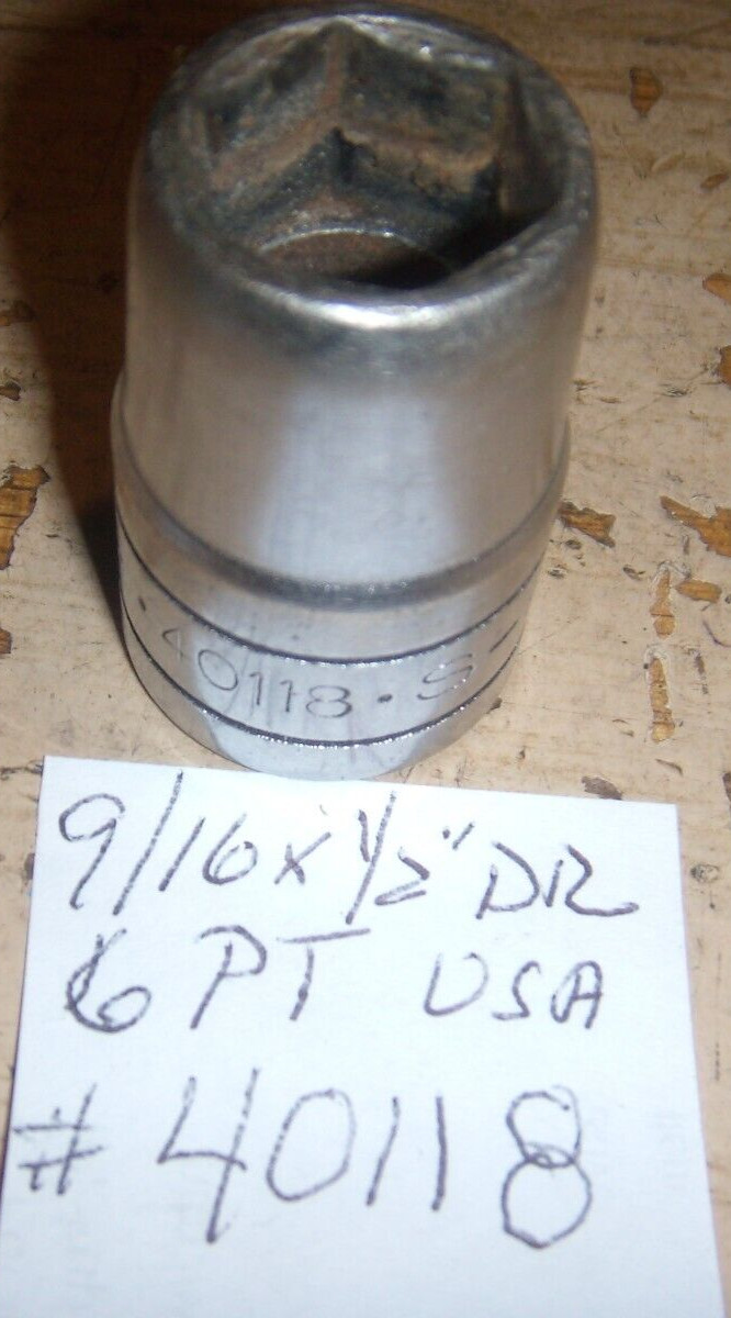 S-K WAYNE 9/16″ X 1/2″ DR # 40118 6 POINT CHROME USA