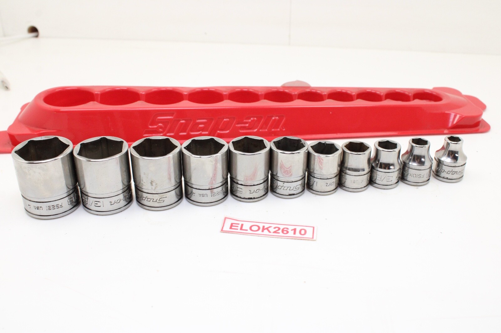 Snap On FS081-FS281 1/4″-78″ 3/8″ Drive 6 Point 11 Piece Shallow Sockets Set USA