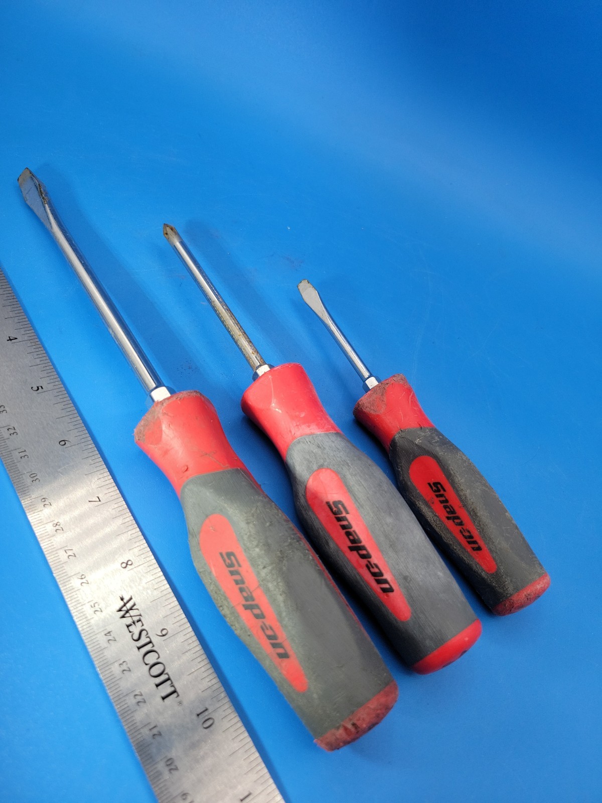 Snap-on Tools Screwdriver Set Phillips & Flat Head SHD Series 3 Pieces USA S-9-8