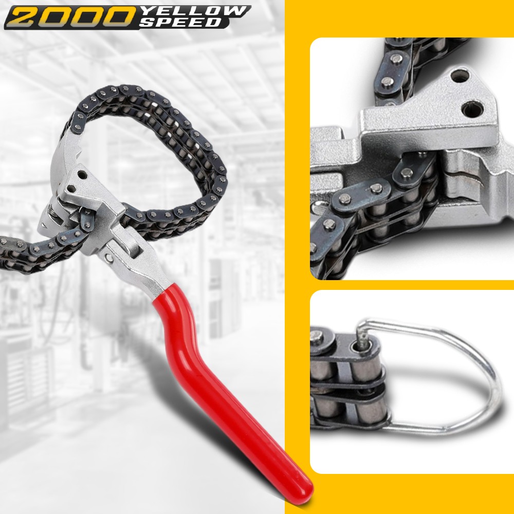 Heavy-Duty Ratcheting Chain Wrench Oil Filter Change Pipe Fittings 60-160mm