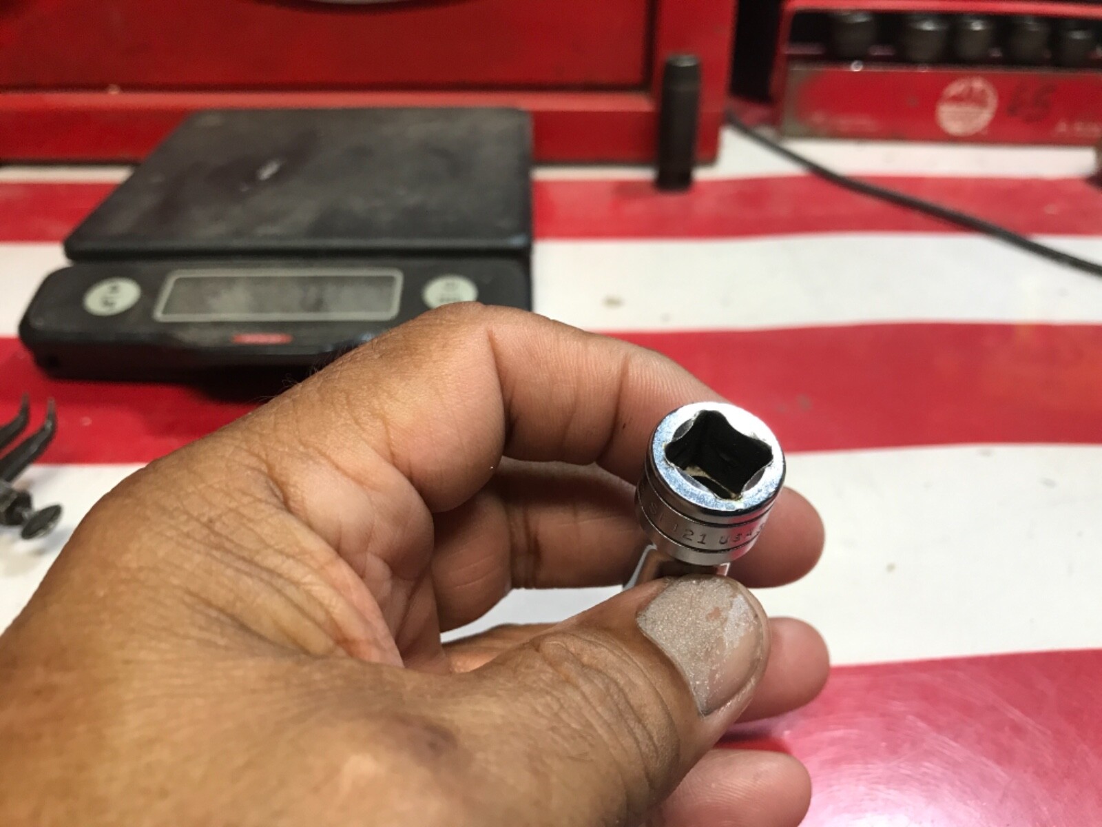 Snap on socket deep 3/8” SF121 12 points vintage NICE 👍 OOOO