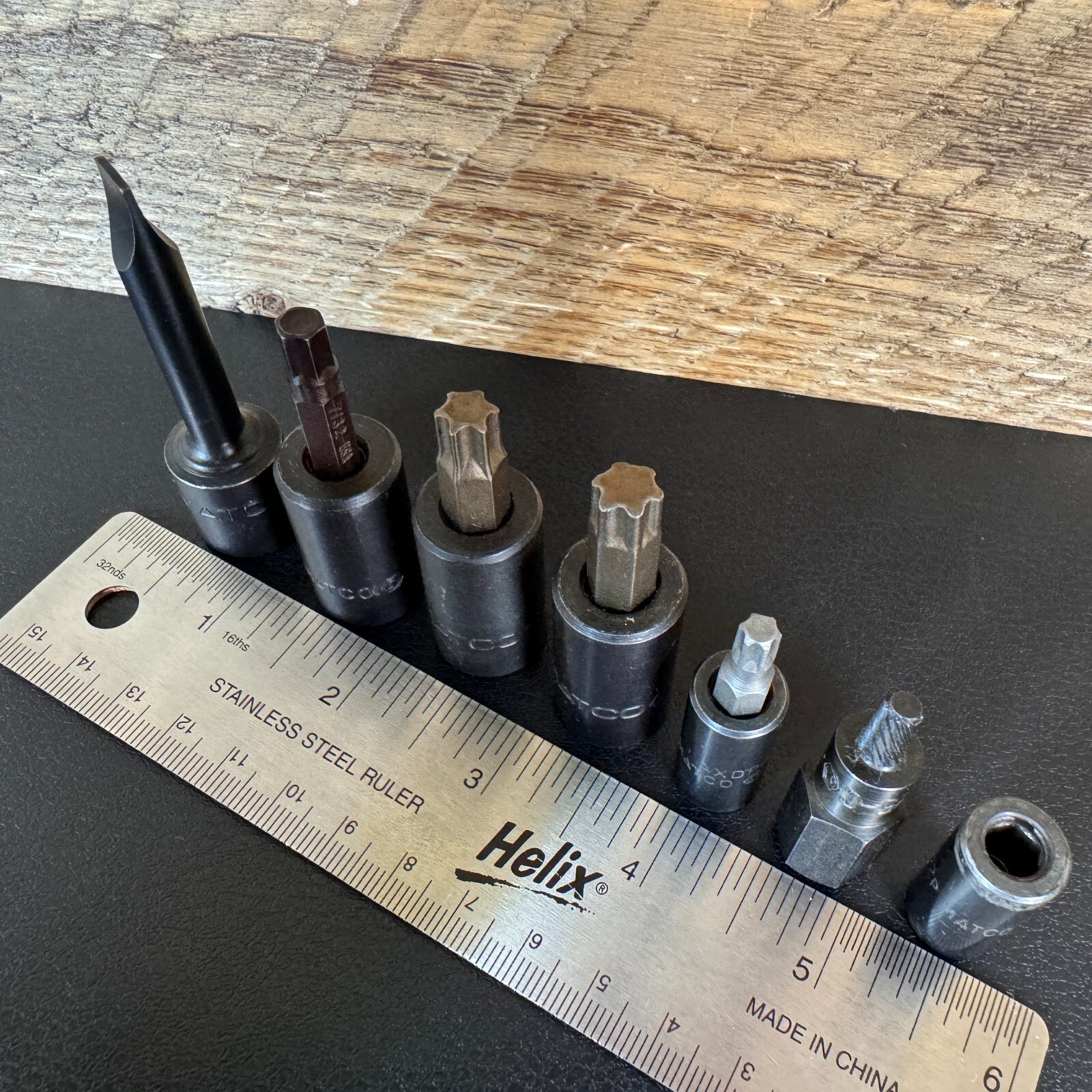 7pc Lot Matco Tools Torx & Hex Bit Sockets 1/4″ & 3/8″ Drive, T30, T45, T47 USA