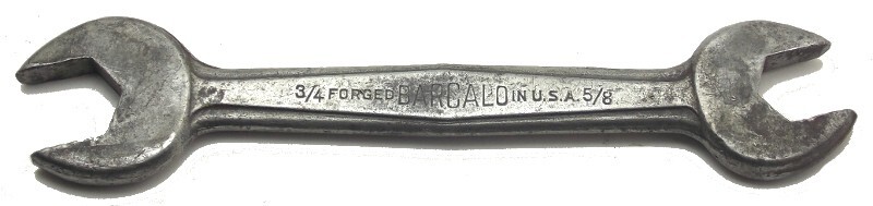 Vintage Barcalo 7.25″ Long Dual Open End Wrench 3/4″ & 5/8″ Forged in USA Used