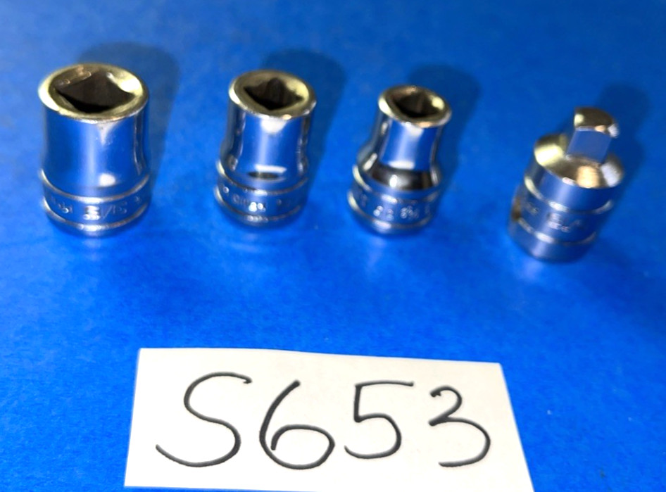 SNAP-ON TOOLS 4 PIECE 3/8 DR. SAE. INTERNAL & EXTERNAL PIPE PLUG SOCKETS