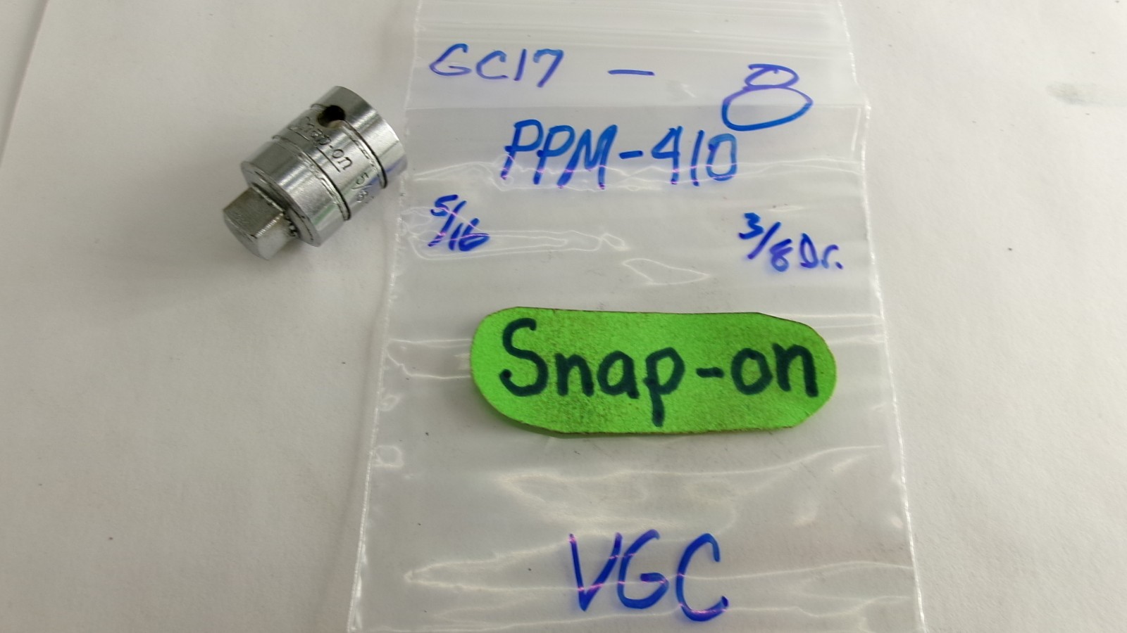 Snap-on tools USA 3/8″ drive 5/16″ SAE MALE Pipe Plug Socket PPM-410 Nice!