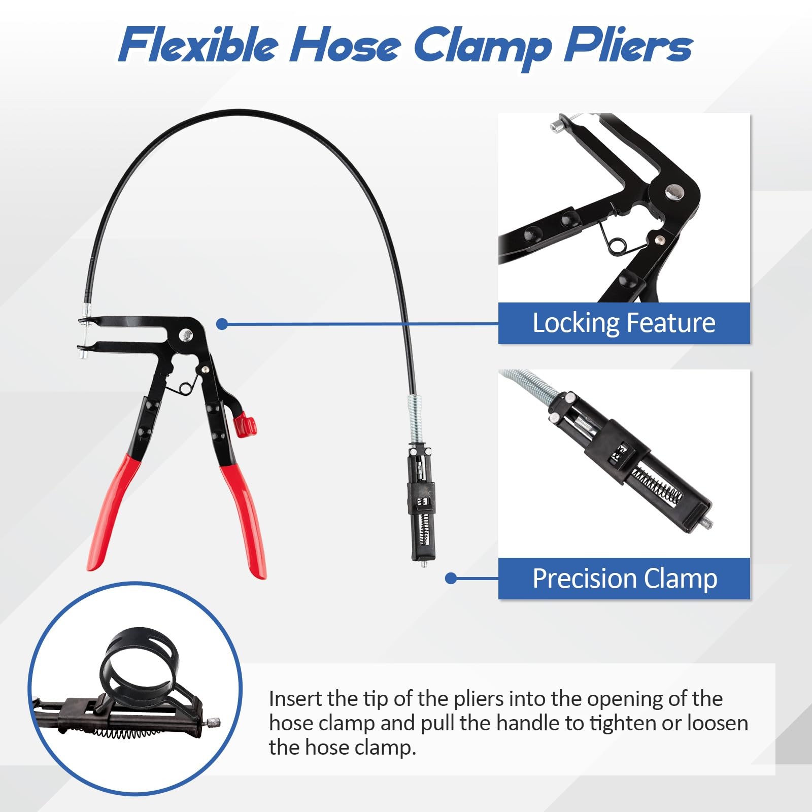 9PCS Hose Clamp Pliers Set, Removal Tool for Automotive Red
