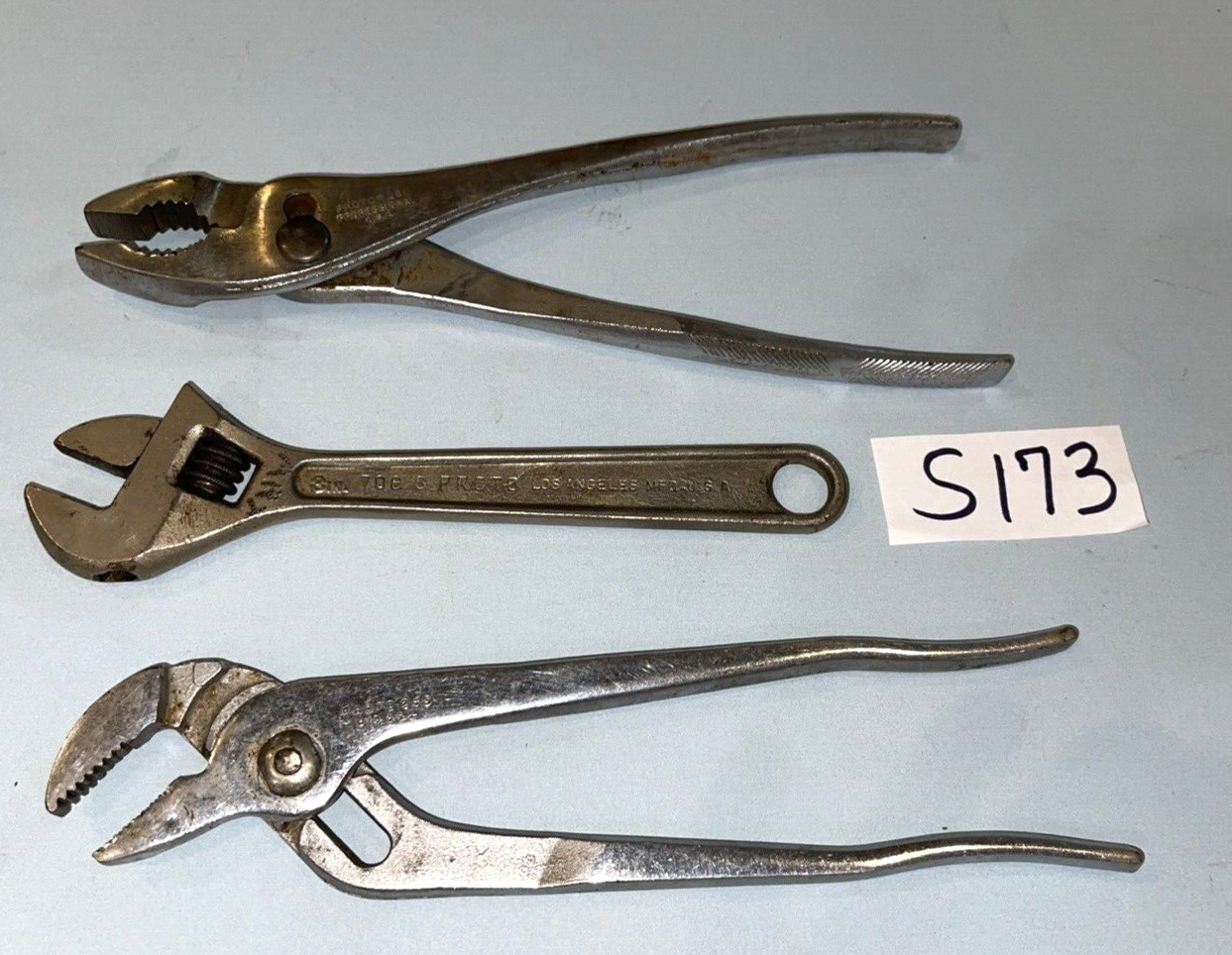 PROTO TOOLS 3 PIECE ALLIGATOR, SLIP JOINT PLIERS & CRESCENT STYLE WRENCH