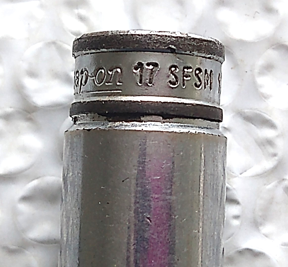 SNAP ON SFSM17, 3/8″ DRIVE, 17MM. SOCKET, 2.6″ Deep, 6 Point *BLACK RING SERIES*
