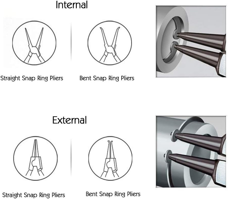 Mini Snap Ring Pliers Set – 4 Pcs Heavy Duty Circlip Pliers