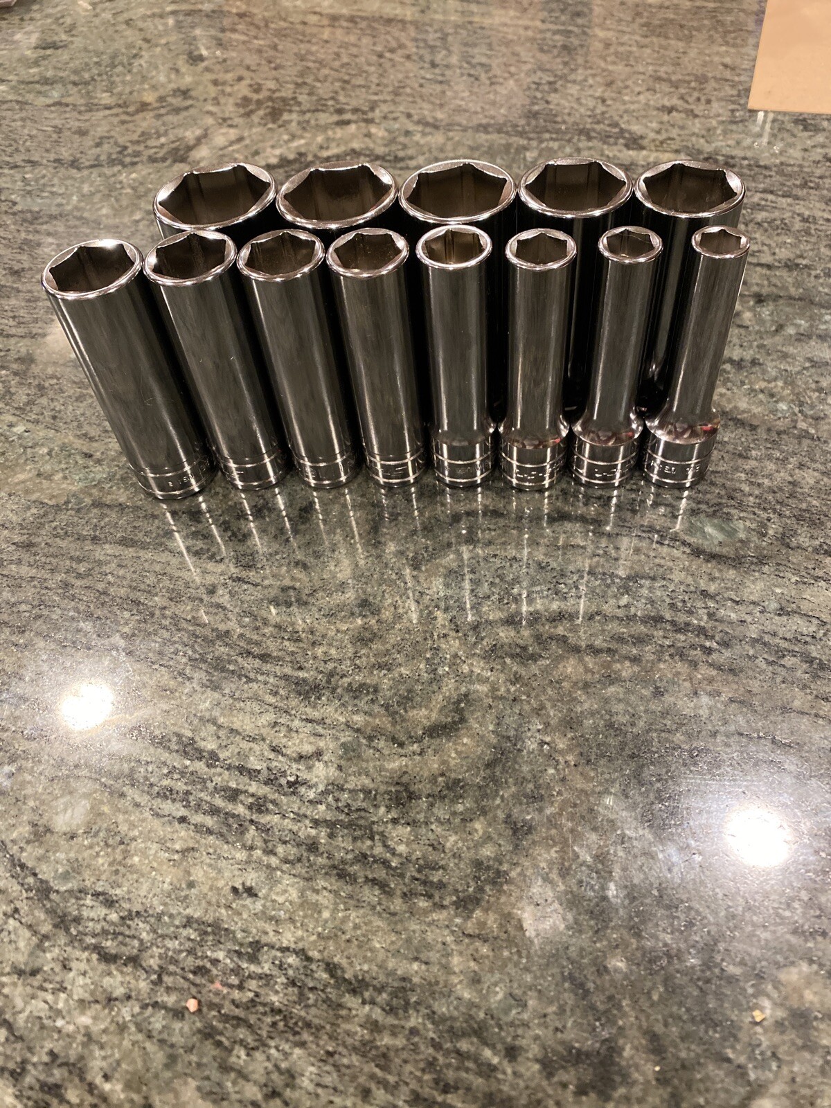 Snap-on 313tsya 1/2″ drive 3/8-1-1/8 deep 6 point socket set