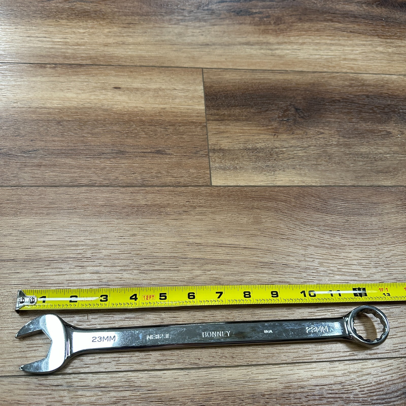 Bonney MEB23L Metric 23mm Combination Wrench 12 Pt USA Chrome Vintage 12.5″ Long