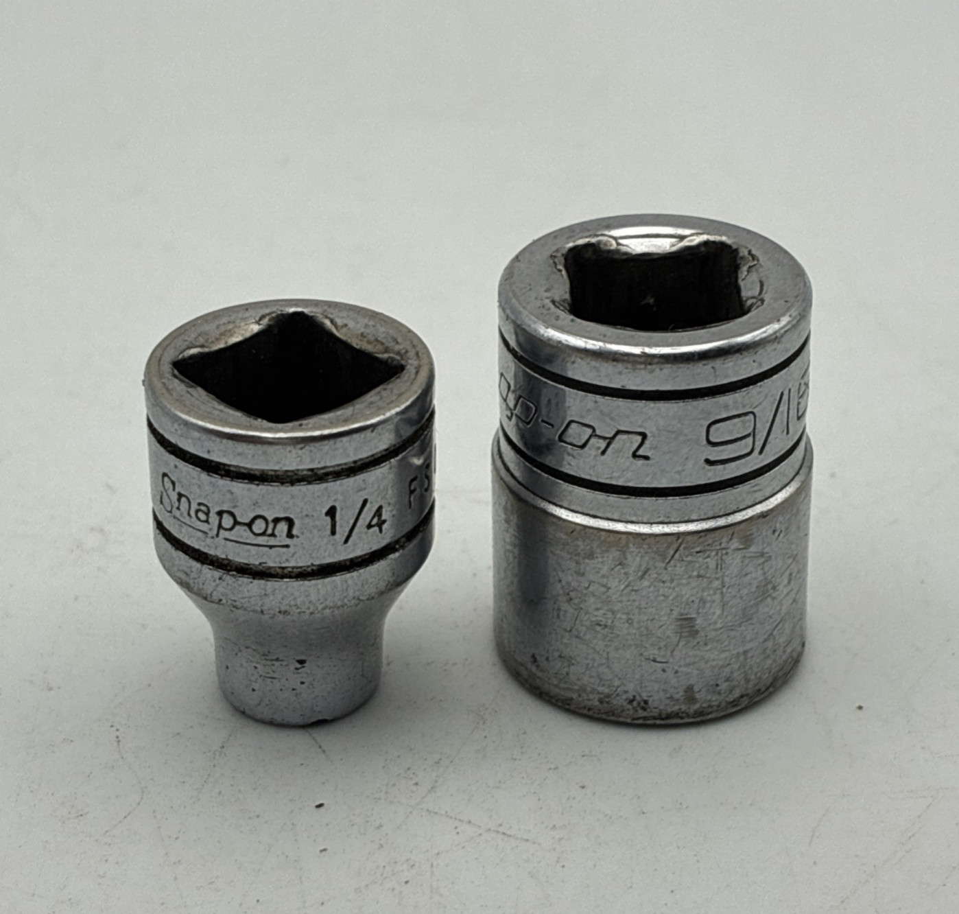 2 SNAP-ON TOOLS – SAE 1/4″ & 9/16″ Drive Chrome Deep Socket 6 Point FS081 FS181