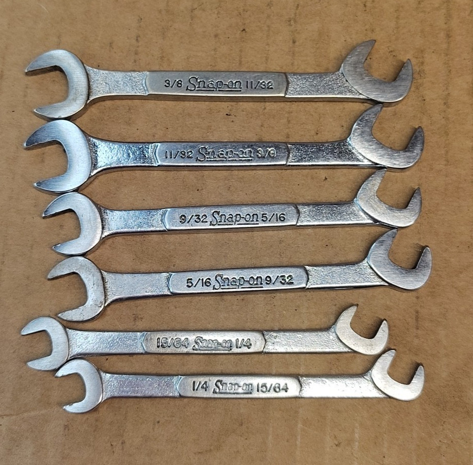 7pc Snap-On Tools Angled Wrench, Ignition, Distributor SET 13/64-3/8