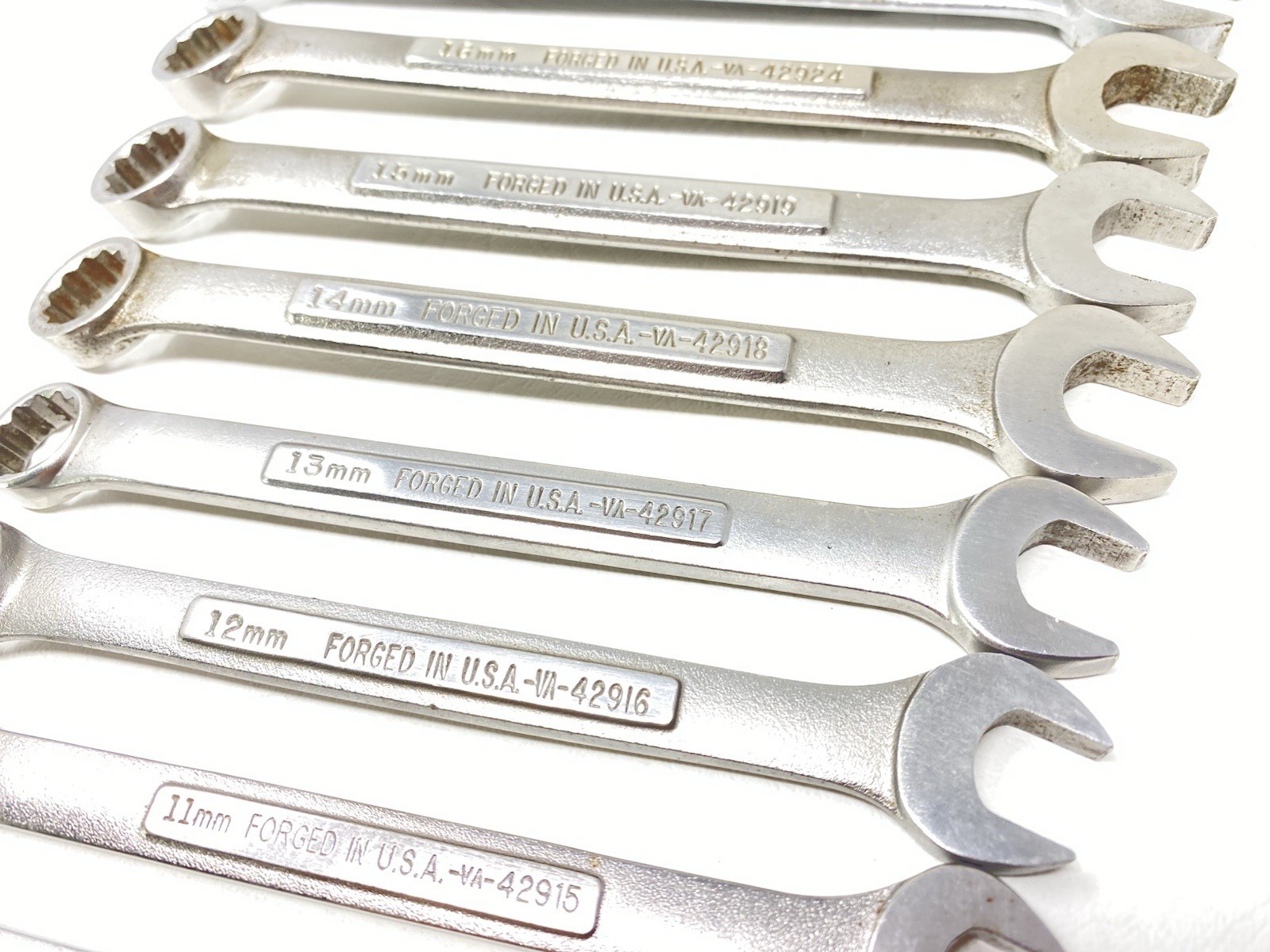 Vintage Craftsman USA Made Metric Combination Wrench Set 8pc Set 10-17mm Clean!