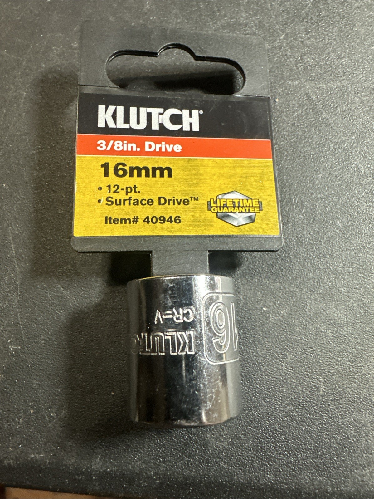 New Klutch 3/8 Drive 12pt 16mm Metric Socket