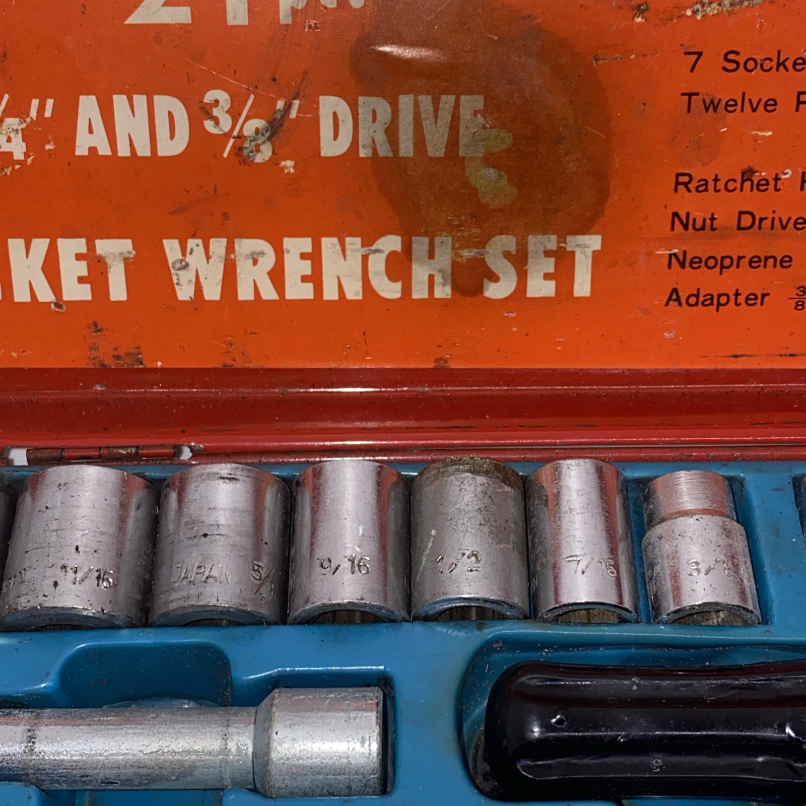 Ratchet & Socket Set 21pc Japan 1/4″ & 3/8″ Drive w/Extensions , NASA-U No. 4921