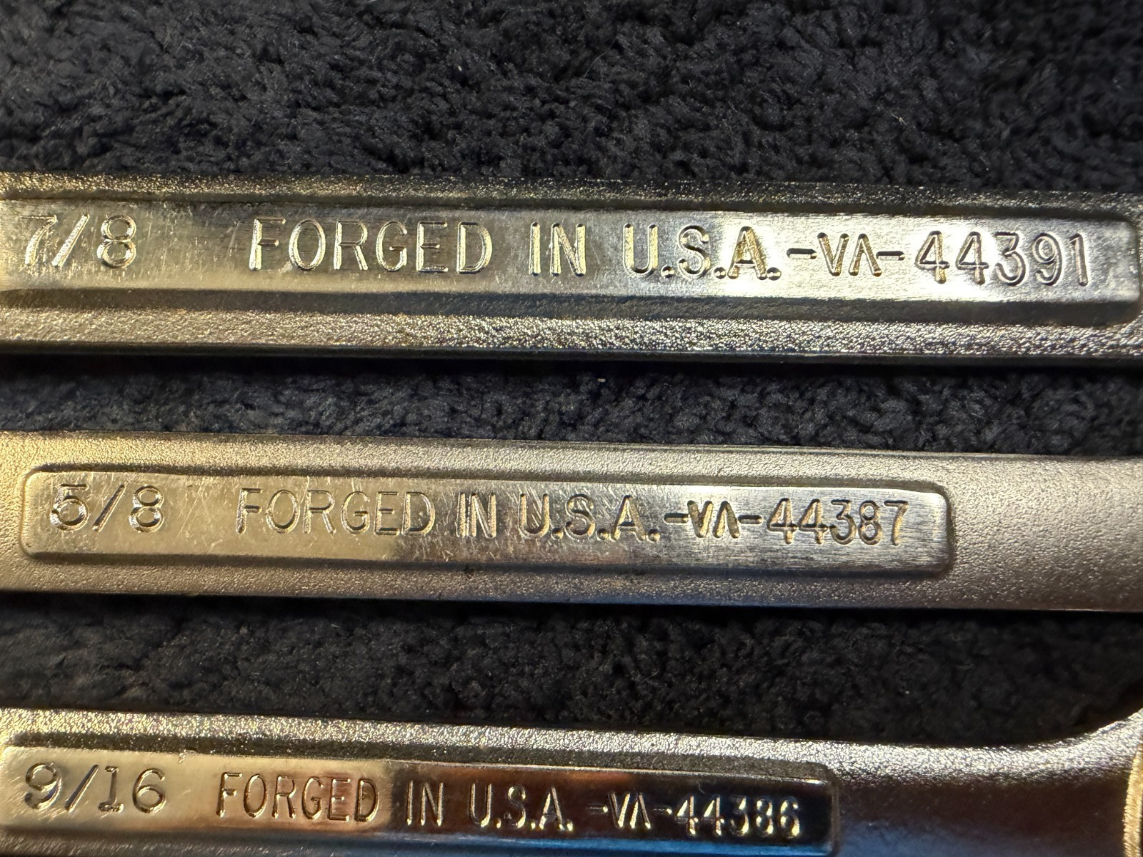 4 – Vintage Craftsman 6-Point VA SAE Combination Wrenches 7/8 5/8 9/16 7/16