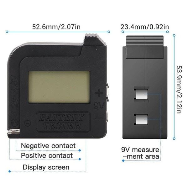 Lightweight Portable Battery Tester with LCD Screen for Various Battery Types