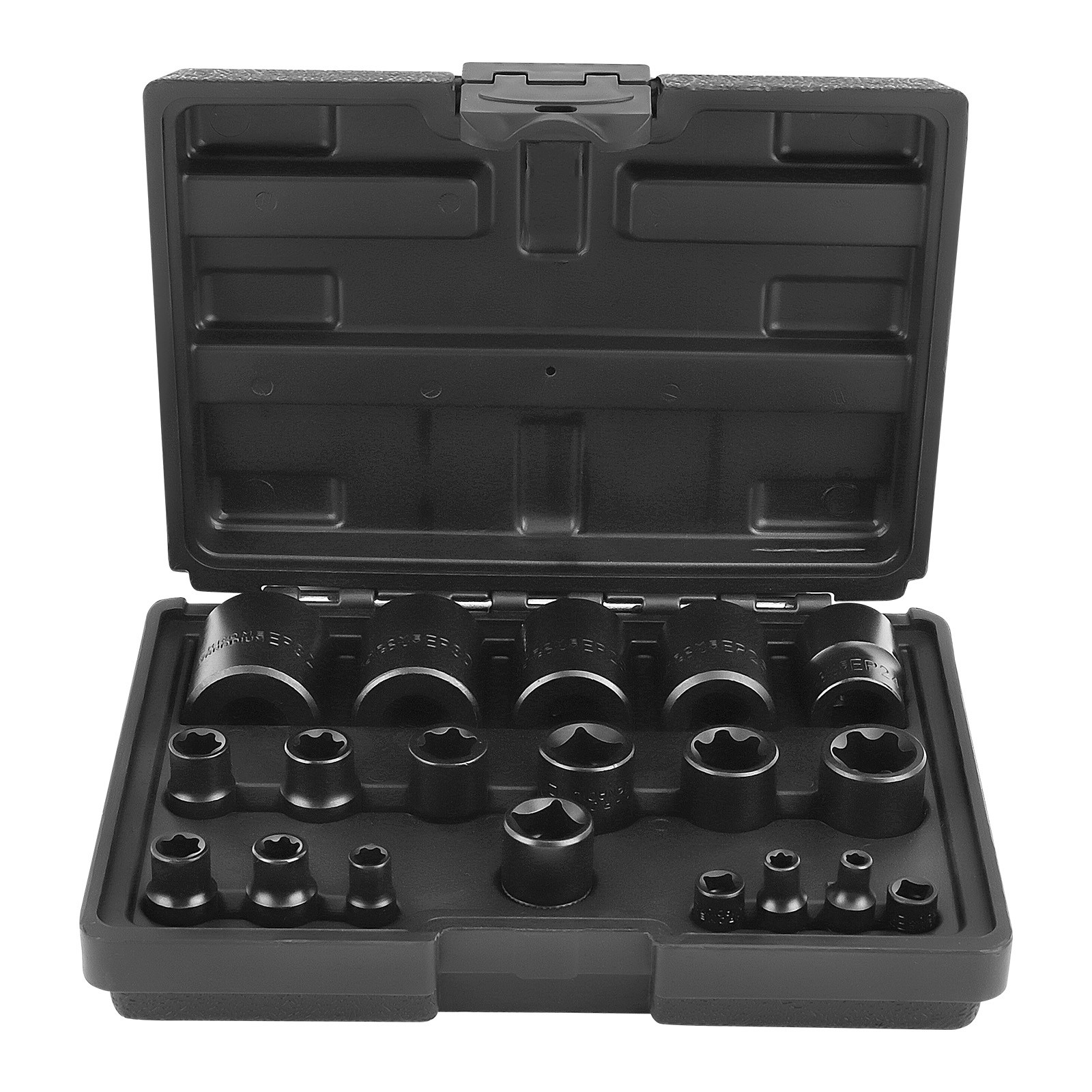 19 PC External Plus Socket Set 6 Point EP Socket EP4, EP5, EP6, EP7, EP8, EP10
