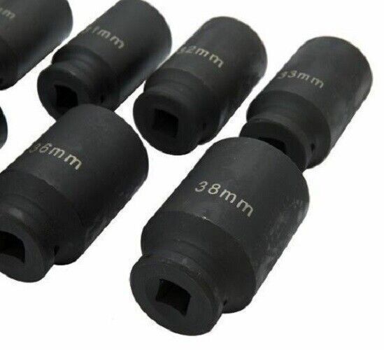 1/2″ Drive 9pcs Deep Impact Socket Set Metric 29mm-38mm Axle Hub Nut Socket Kits