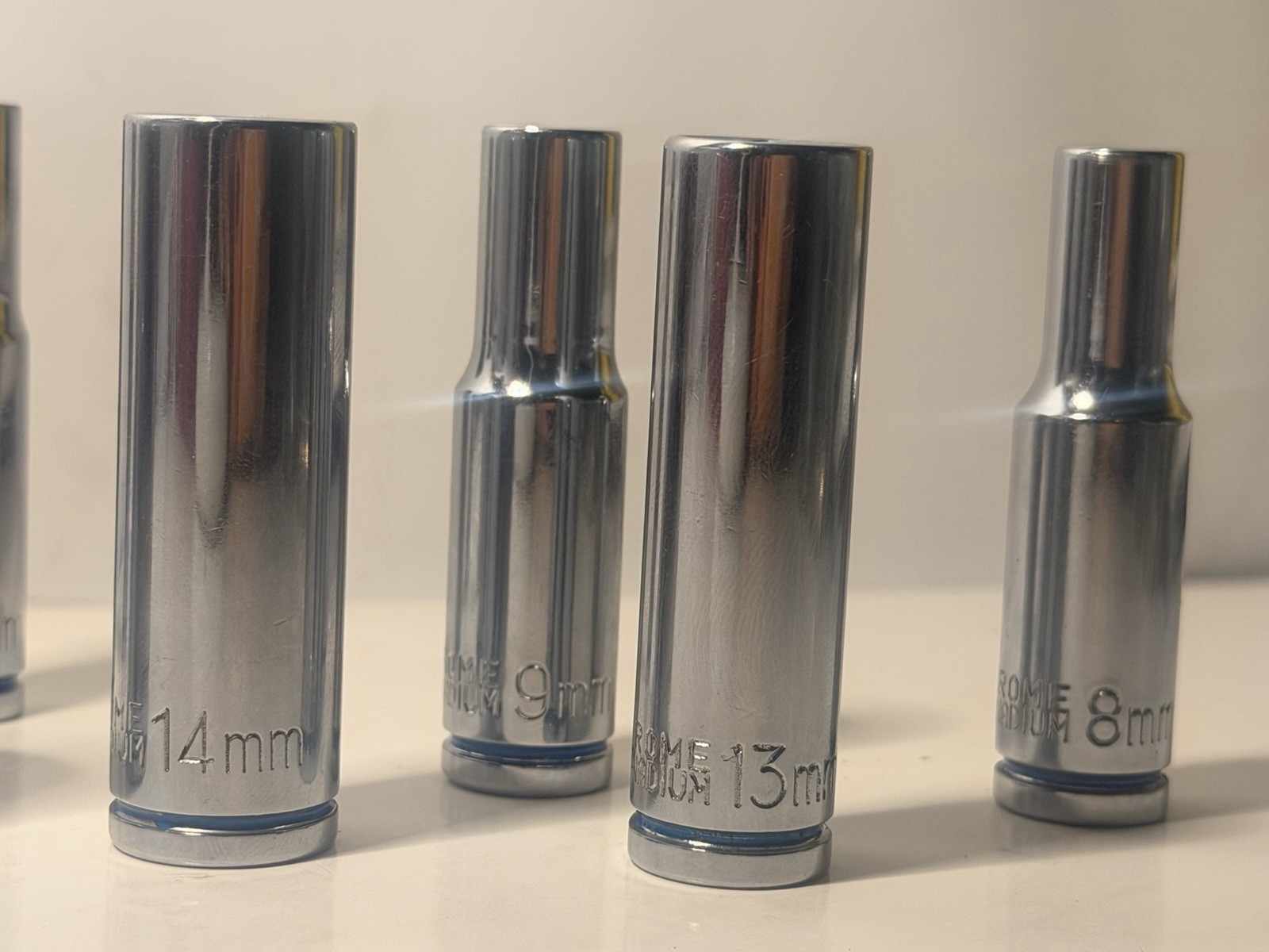Quinn 3/8” Drive Deep Socket Set Metric 8 Pieces 8,9,10,11,12,13,14,15mm 6 Point