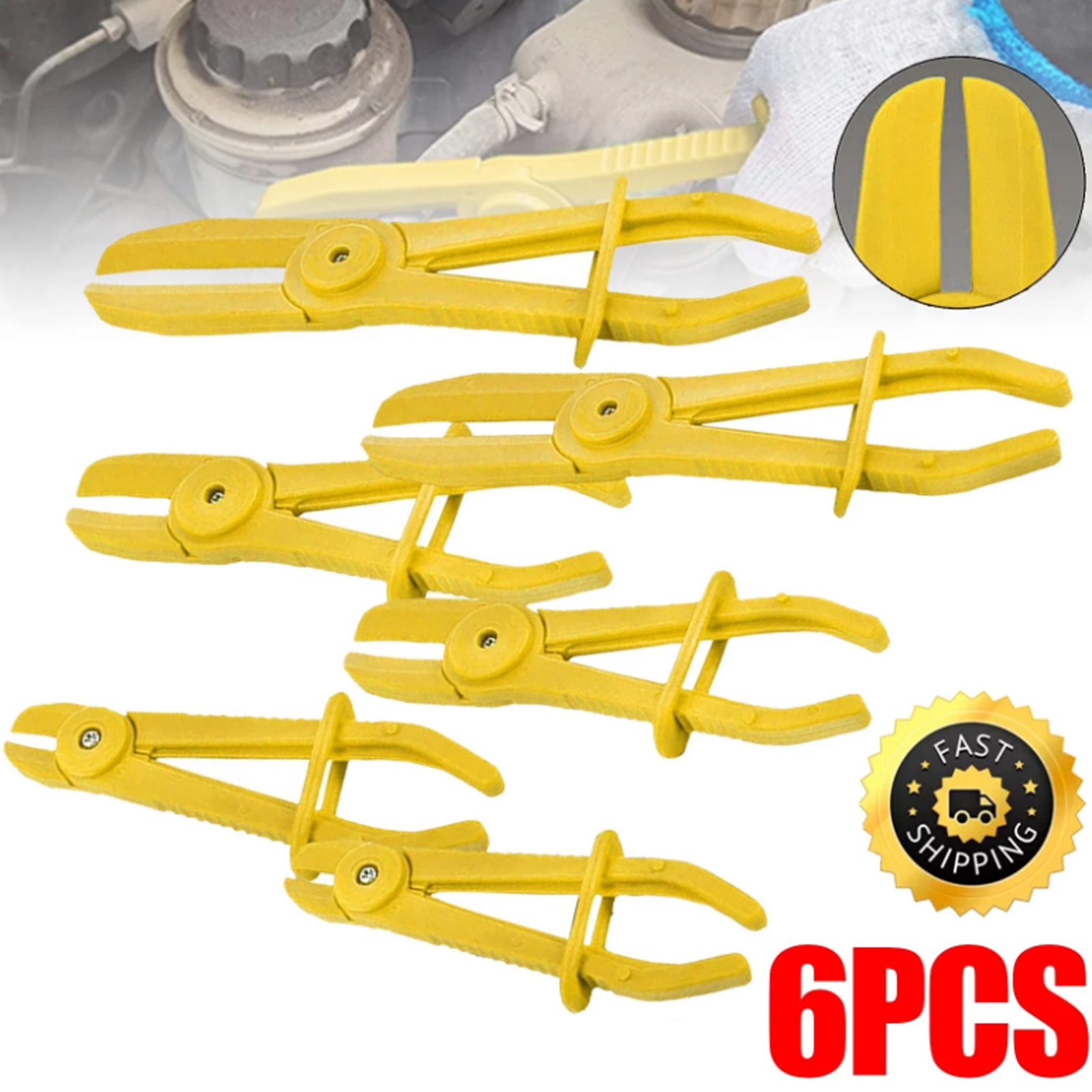 6pcs/Set Hose Clamp Set Clamp Brake Line Pipe Locking Plier Radiator Hose Clamp