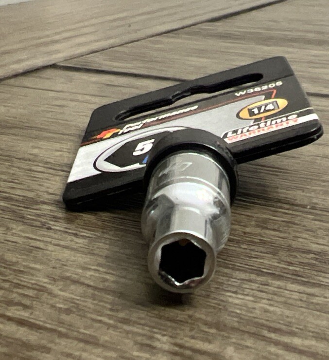 Wilmar W36205 Performance Tool 1/4 In. Drive Ratchet 5mm 6 Point Socket