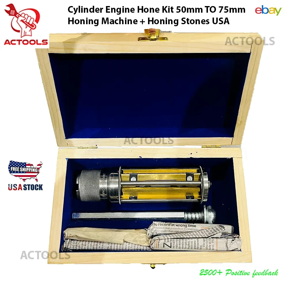 New Cylinder Engine Hone Kit 50mm TO 75mm Honing Machine + Honing Stones USA