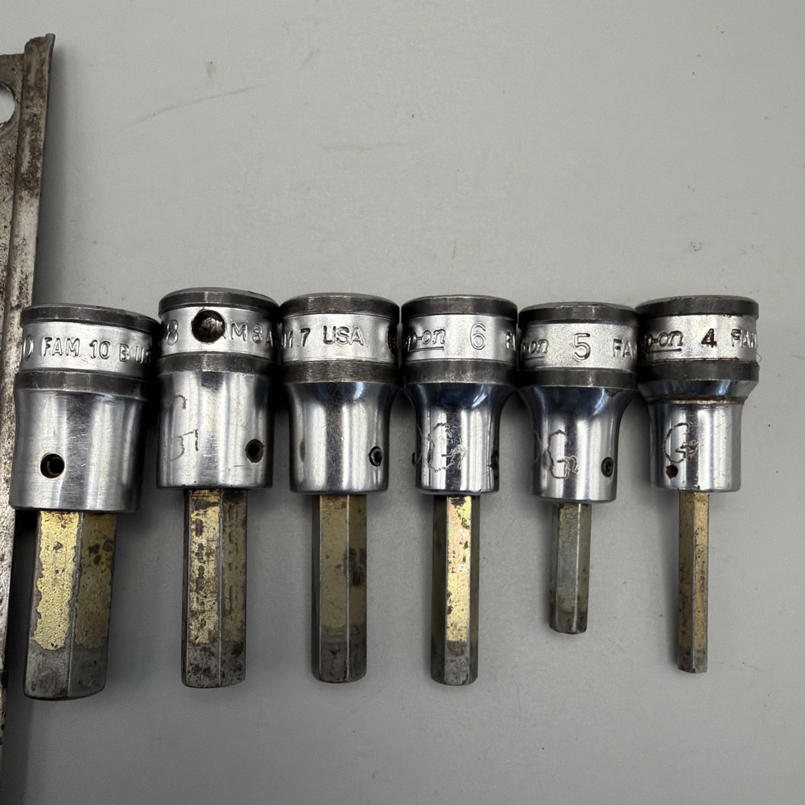 Snap-On 6 Piece Metric Hex Bit Socket Set FAM4A-FAM10B 3/8″ drive