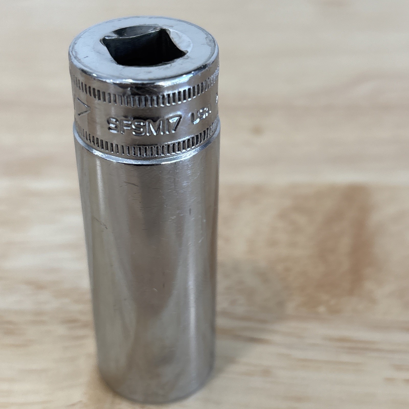 Snap-on SFSM17 3/8″ Drive 17mm Metric 6 Point Deep Chrome Socket