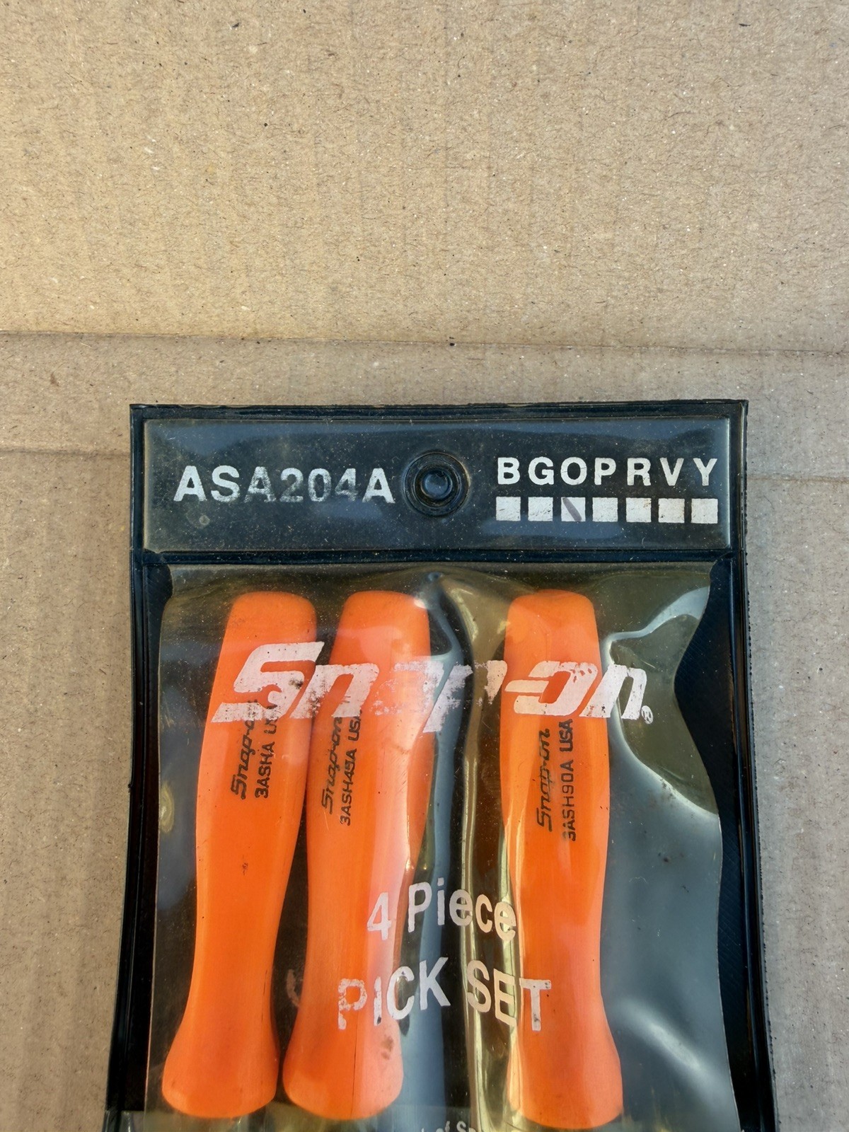 Snap On Hard Handled Orange Pick Set Rare In Wallet ASA204A
