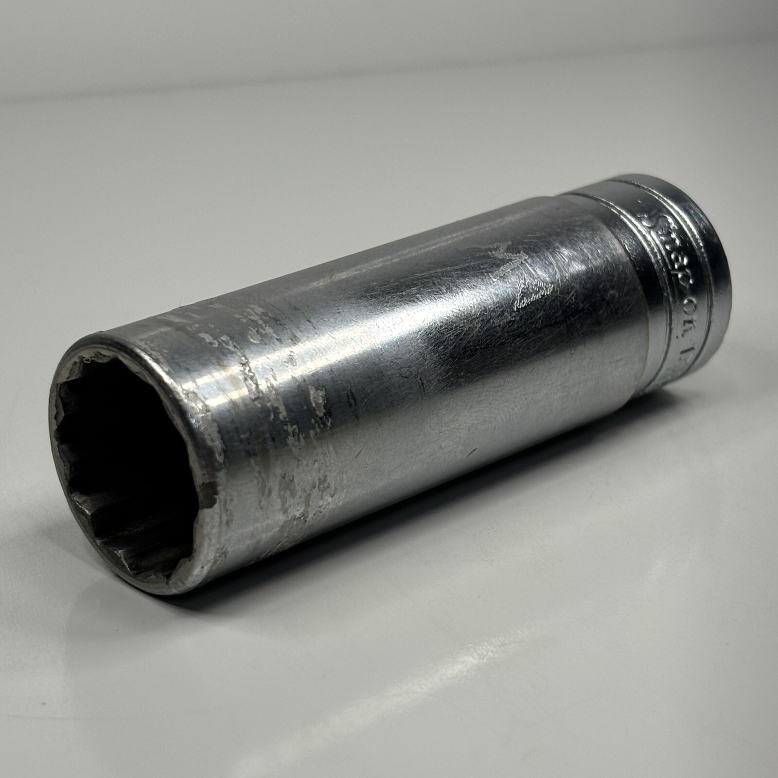 Snap On Tools S261 1/2 Dr 12Pt SAE 13/16 Flank Dr Chrome Deep Socket USA VTG