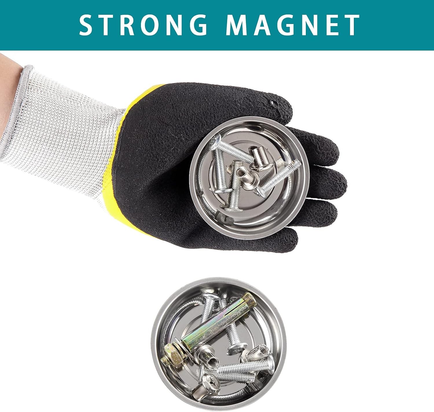 8 Pieces 3” Round Magnetic Bowl Trays Set Stainless Steel Magnet Tool