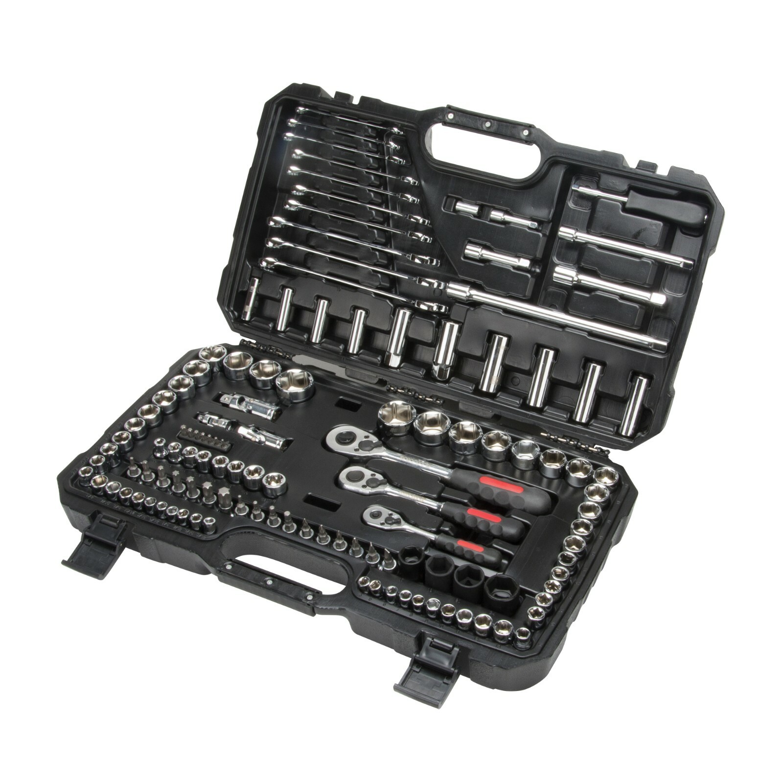 120-Piece 1/4″, 3/8″ and 1/2″ Drive S.A.E./Metric Socket and Wrench Set