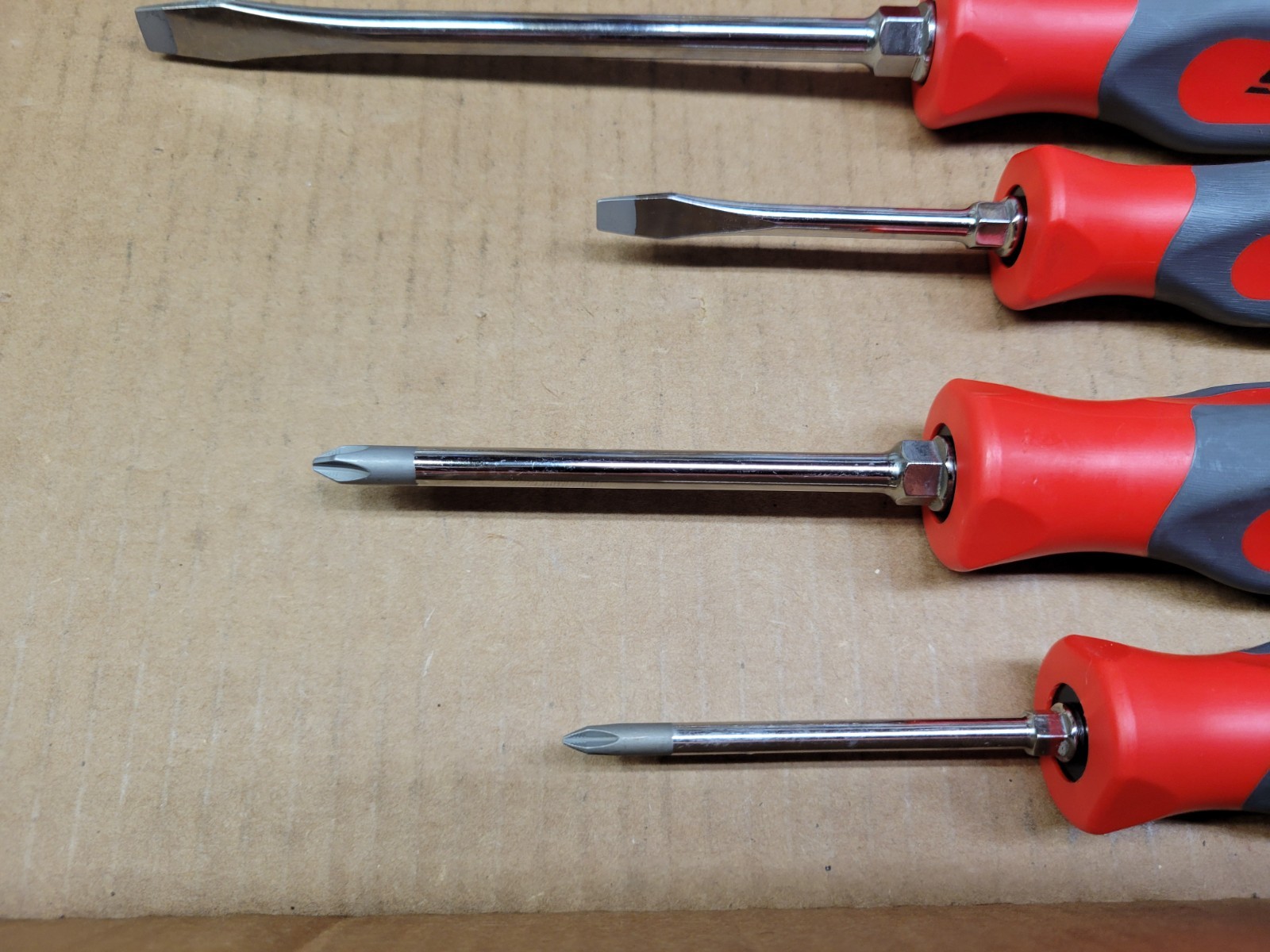 Snap-On USA 6-Piece Red / Gray Hard Handle Screwdriver Set /Lot