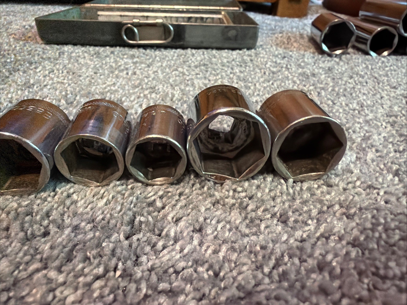 VTG Craftsman Easco 16 Piece Deep 6 Point Socket Set USA With Storage Box NICE