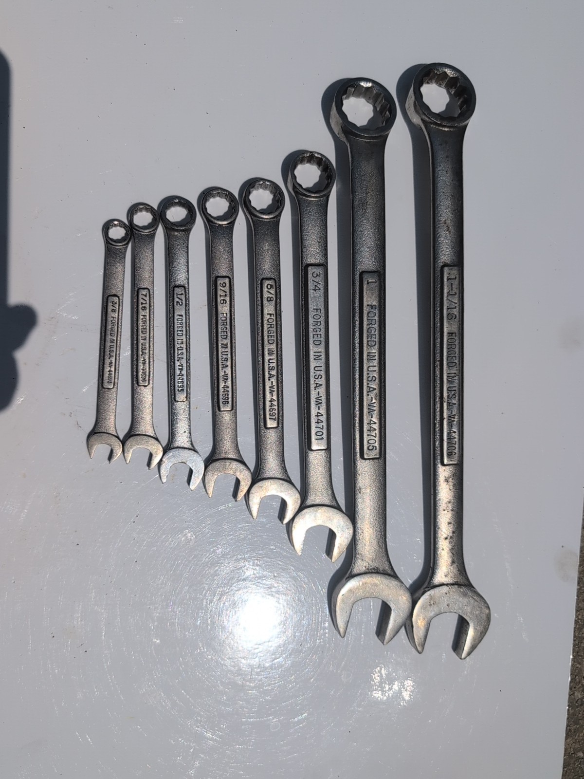 Lot Of 8 Vtg USA Craftsman combination wrenches VA series 3/8” to 1-1/16” nice!