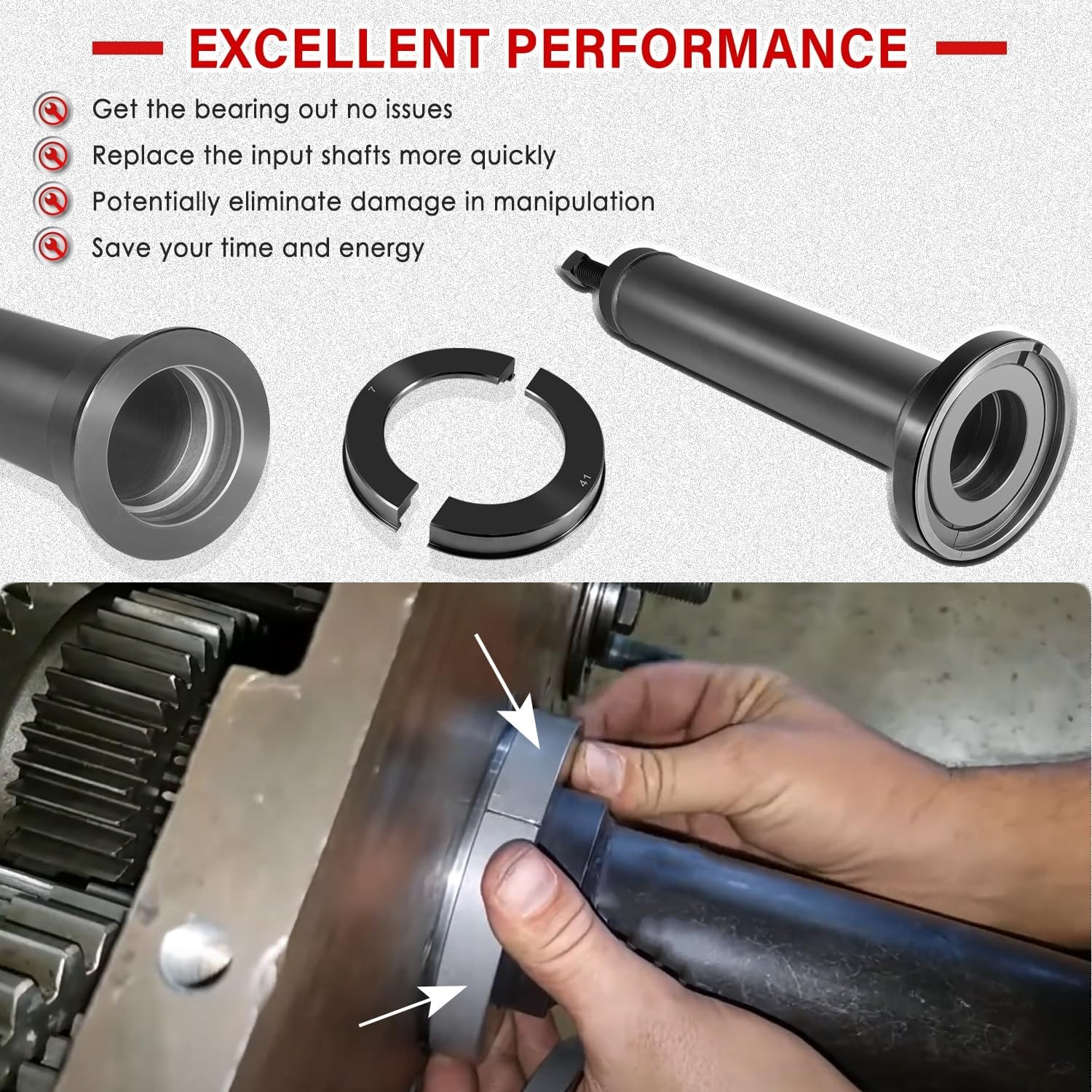 for Eaton Fuller Input Shaft Bearing Puller Tool 4308011 for 1 3/4″ & 2″ shafts