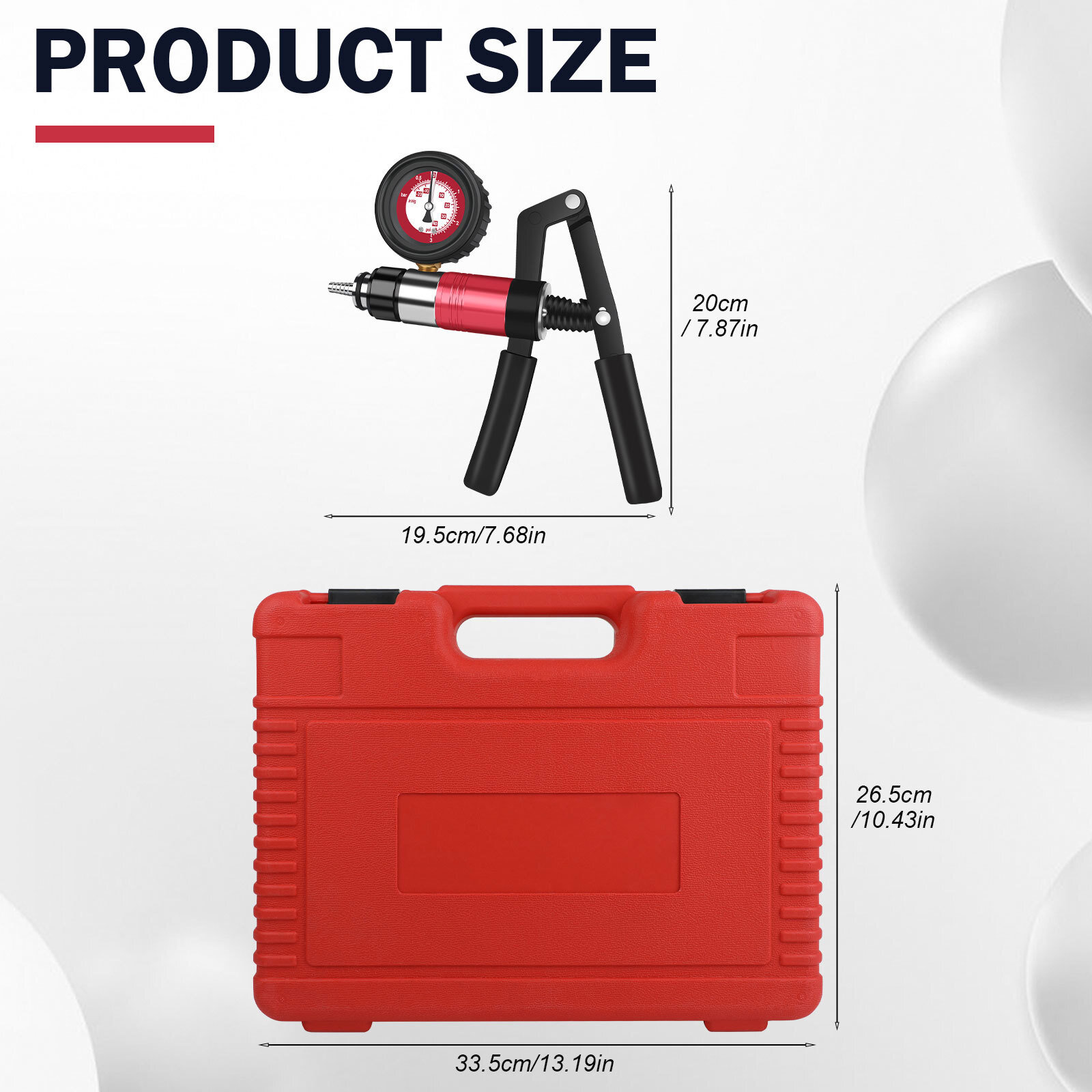 24PCS Hand Held Vacuum and Pressure Pump Brake Clutch Fluid Bleeder Tool Kit Set
