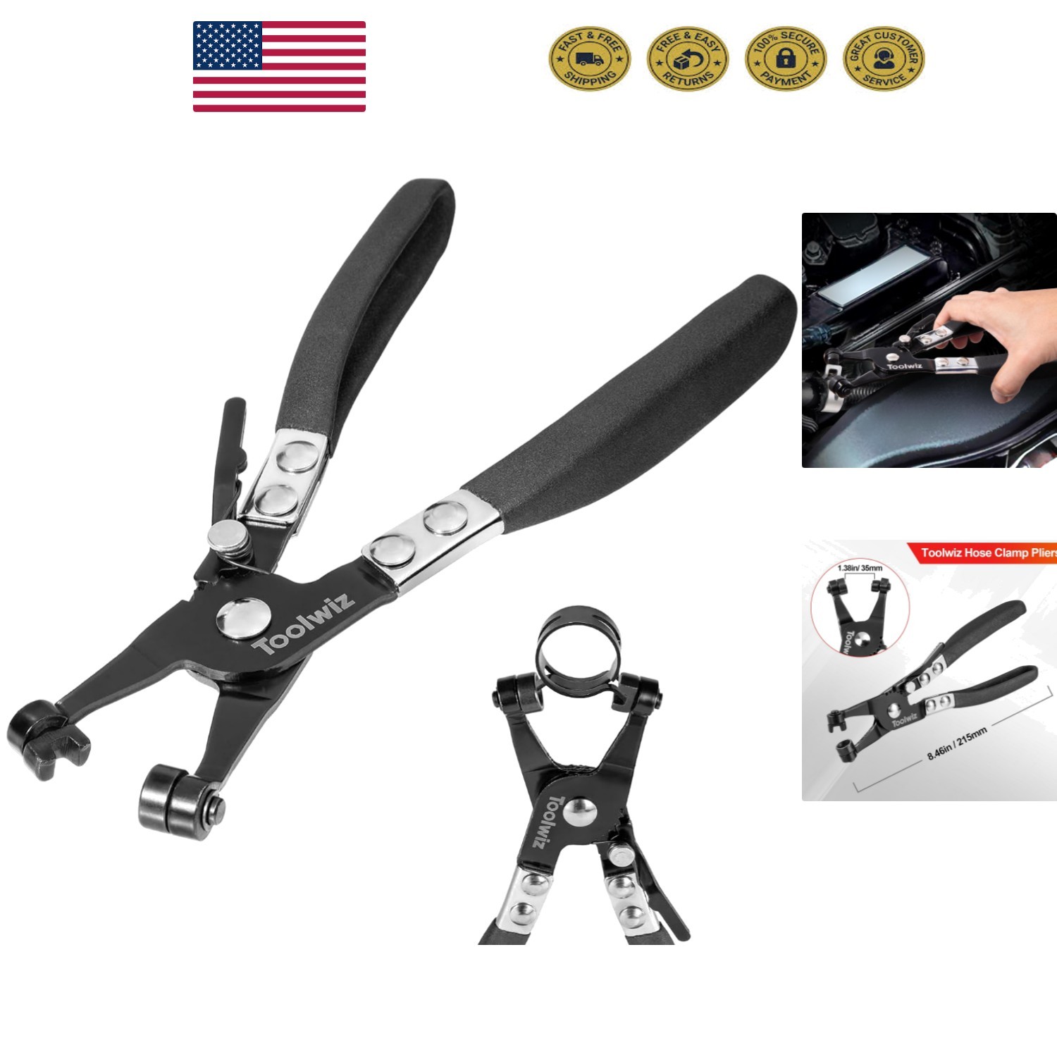 Professional Hose Clamp Removal Tool – Locking Design, Ideal for Tight Spaces