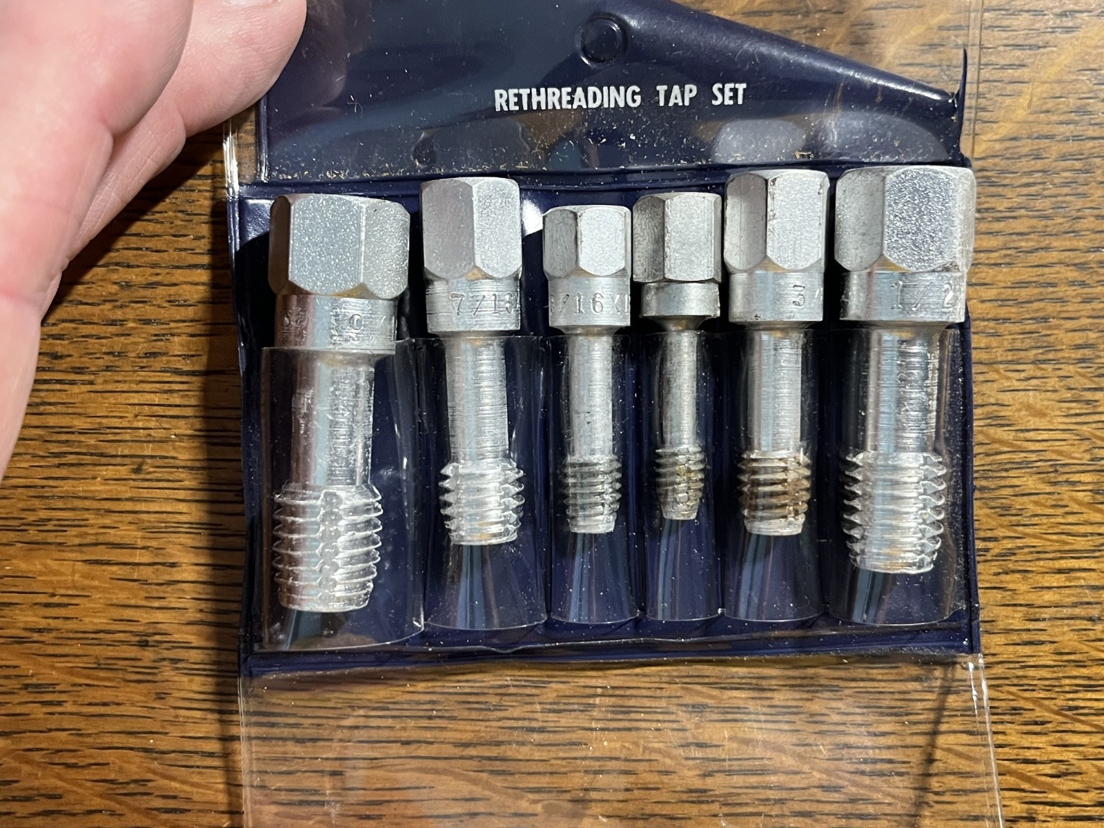 Vintage Blue Point (Snap-On) Tools TRT-6C Hex Drive Rethreading Taps – 5/16-9/16