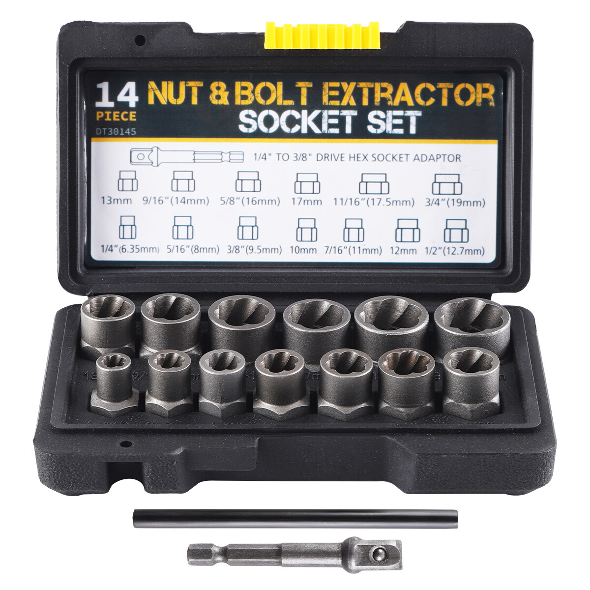 15 PCS Damaged Lug Nut Lock Remover Twist Socket Set Screw Extractor Tool 8-19mm