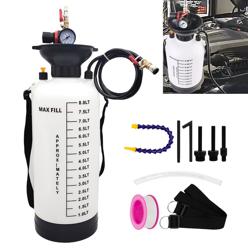8L Pneumatic Transmission Gearbox Oil Filling Pump Tool W/ 5pcs Adaptor Kits UK