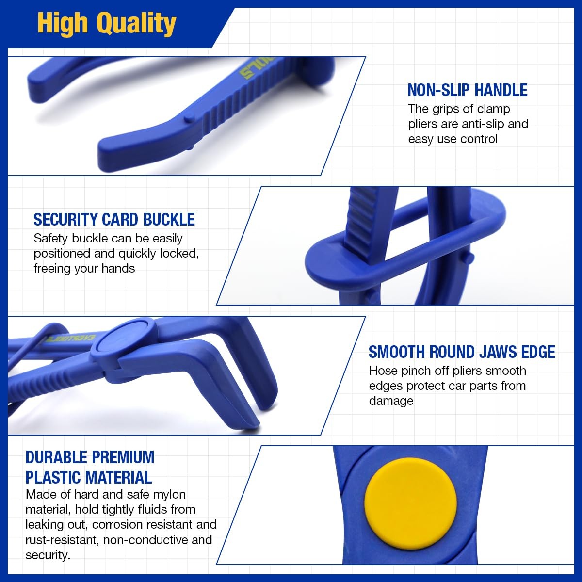 Juego Pinzas Mangueras 6pz Radiador Frenos Combustible Pinch Off Pliers Tool Kit