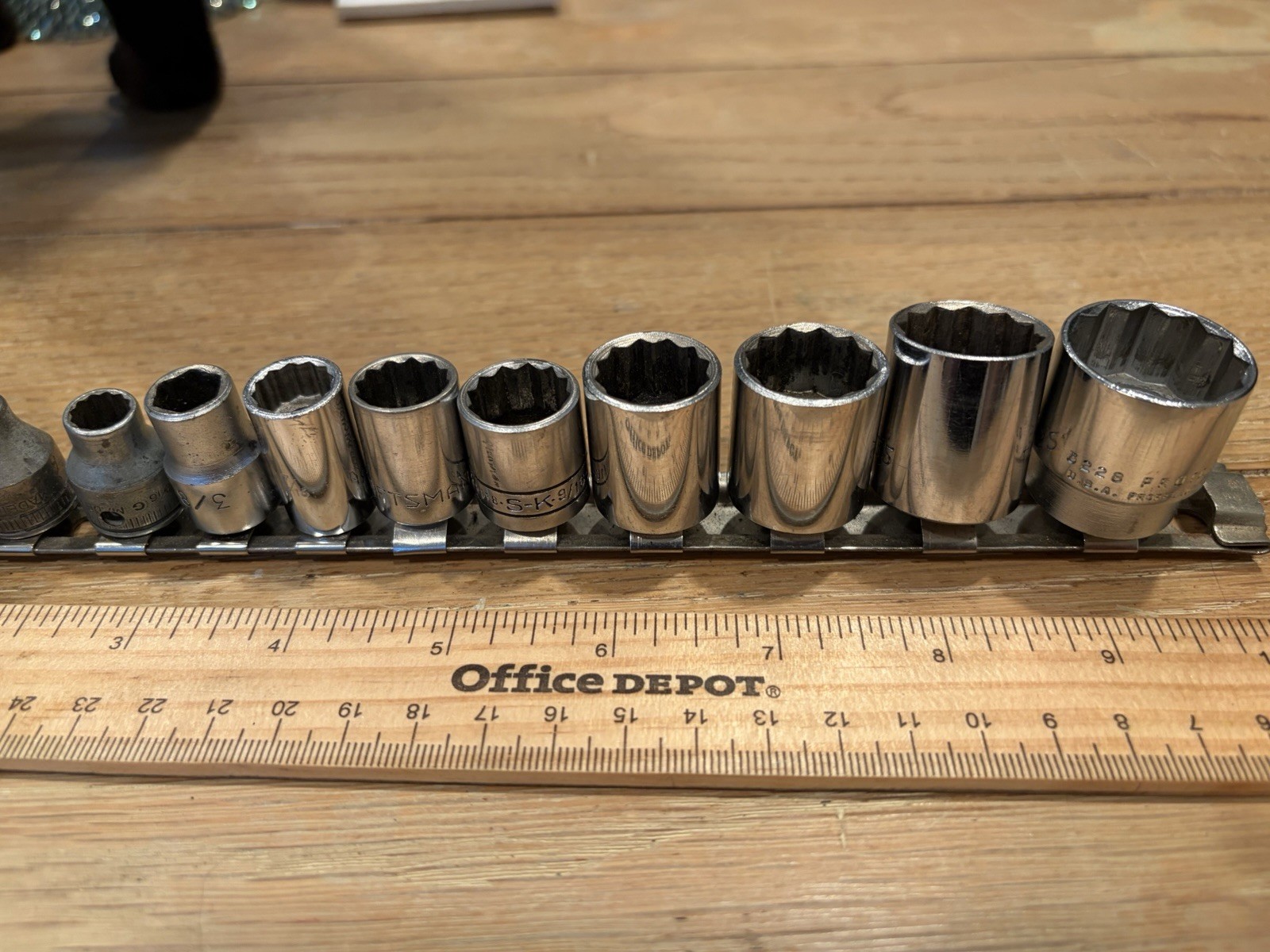Set Of Drive Sockets, Various Sizes, Some Proto Brand, Some thorsen