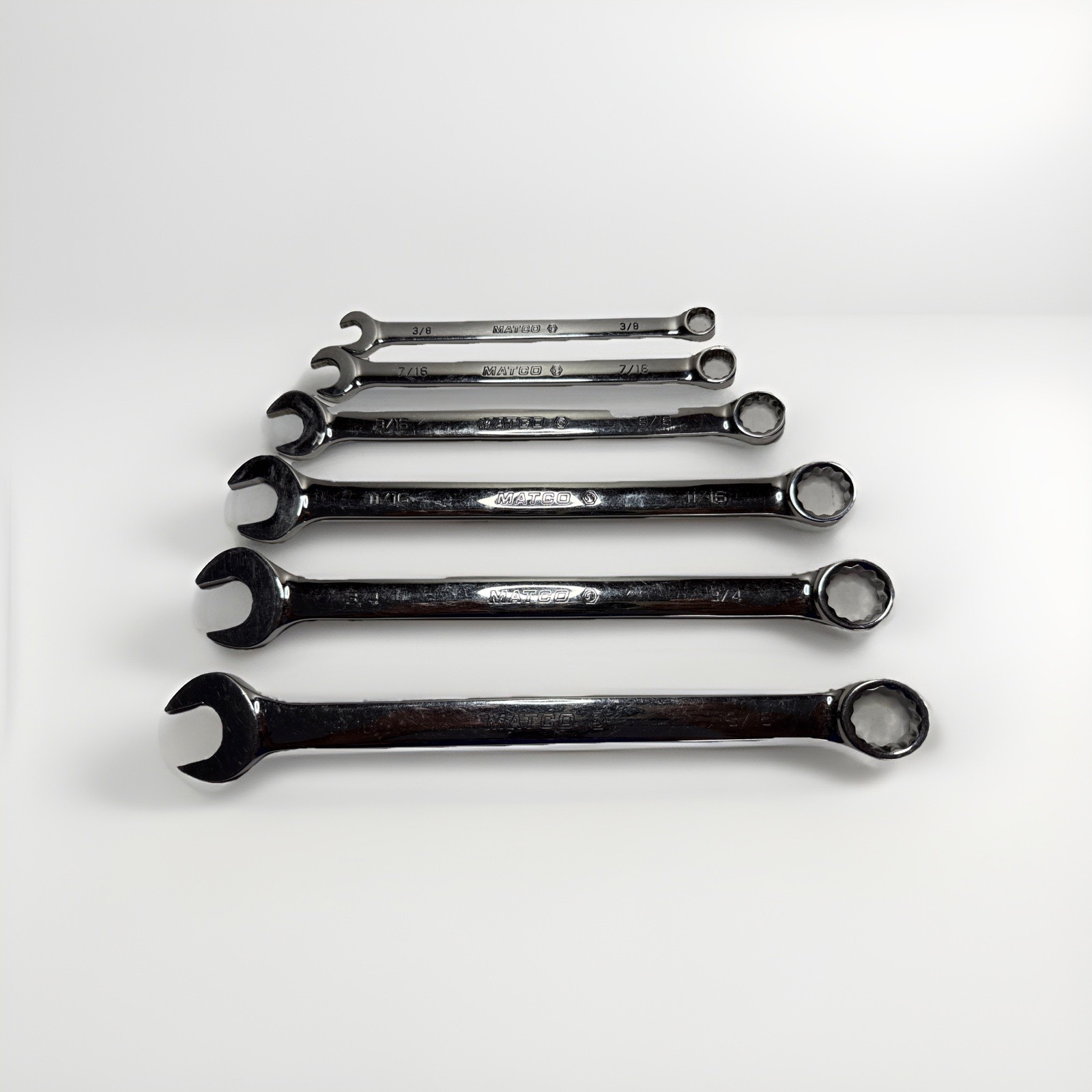 Matco 6pc SAE Combination Wrench Set MCL122 MCL142 MCL182 MCL222 MCL242 MCL262