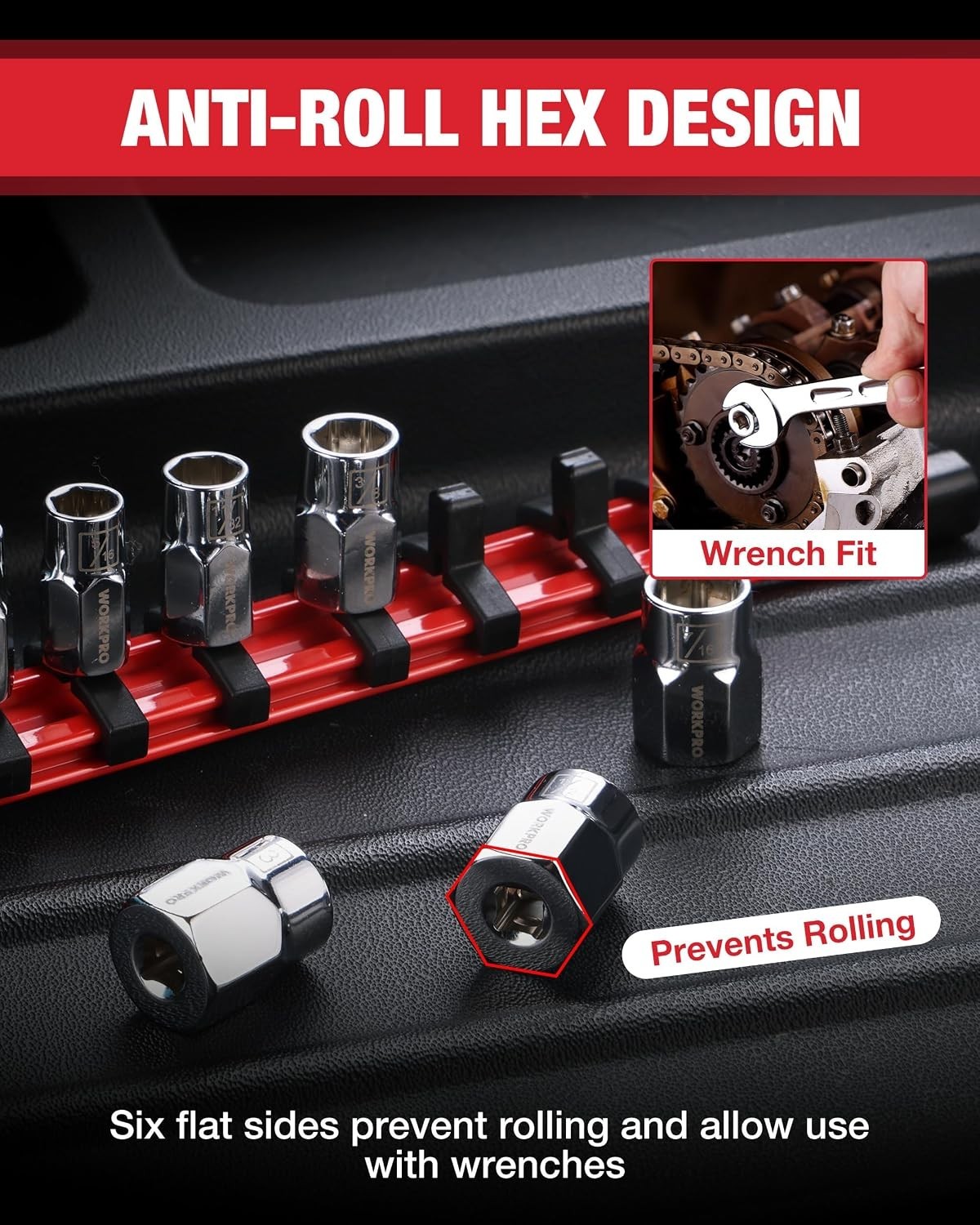 1/4″ Drive Socket Set, 10-Piece SAE CR-V Socket Set with Organizer | Standard…