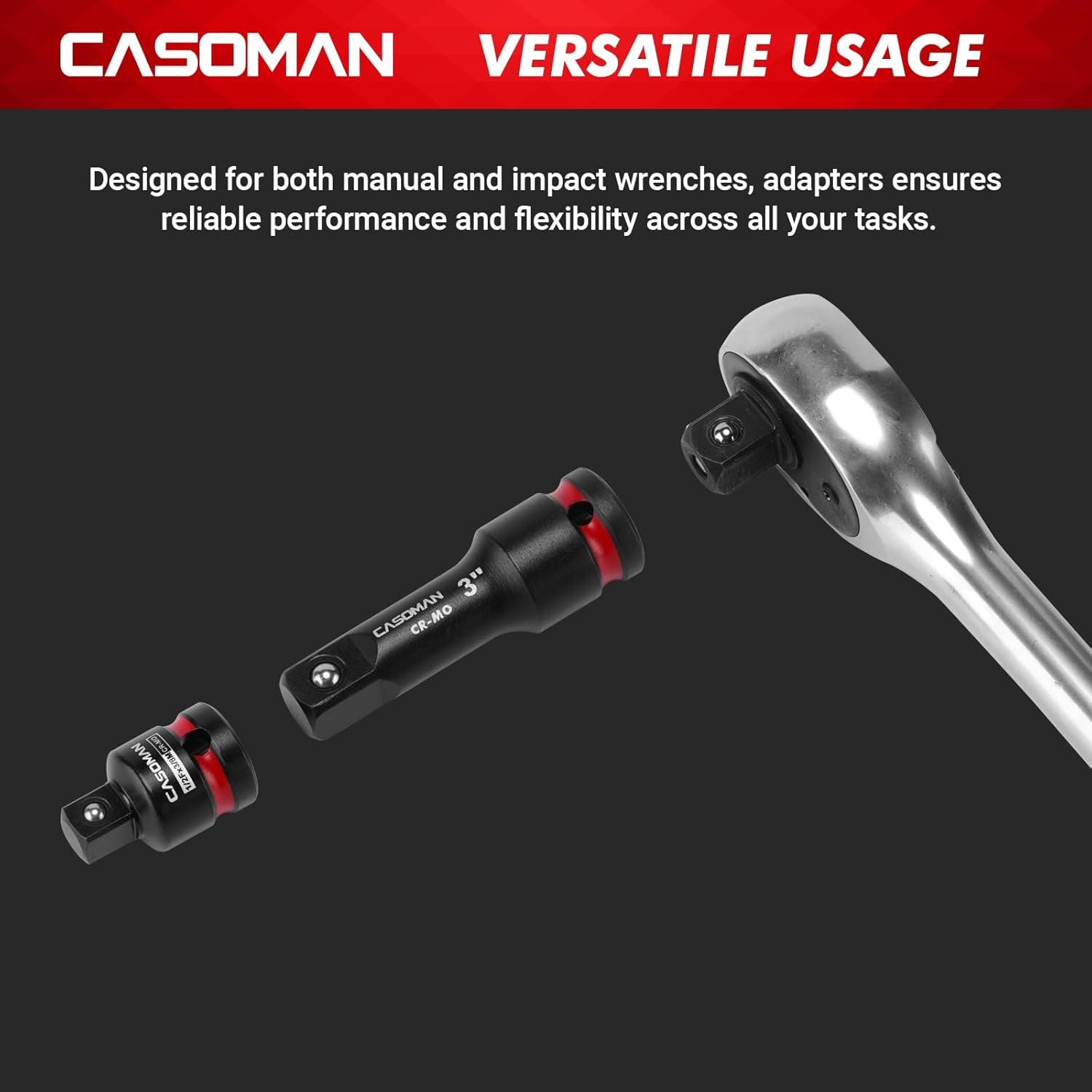 7PCS 1/2″ Drive Impact Socket Accessory Set, Includes Extension Bars 3″ 6″ 10″