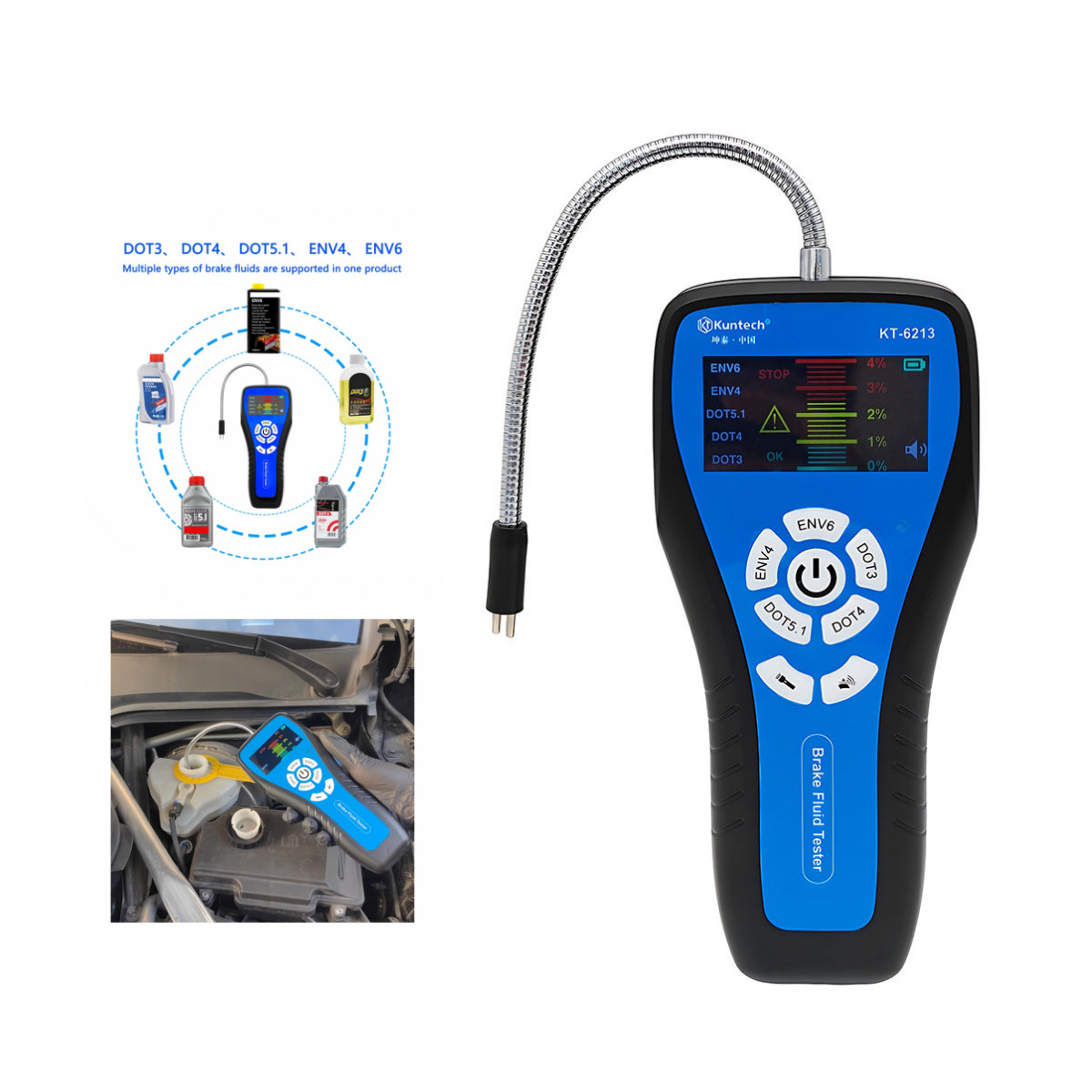 Brake Fluid Tester Portable Brake Oil Tester Automotive Tools & Supplies LCD